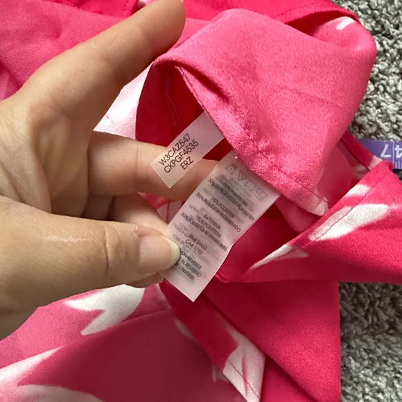 Calvin Klein Plus Size Floral-Print Blouse in Pink Size 2X - Picture 7 of 8